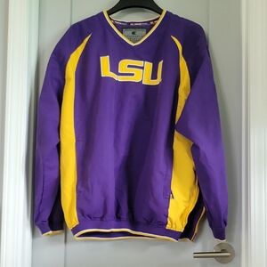 Colosseum Purple and Yellow V-Neck Stadium Sweatshirt